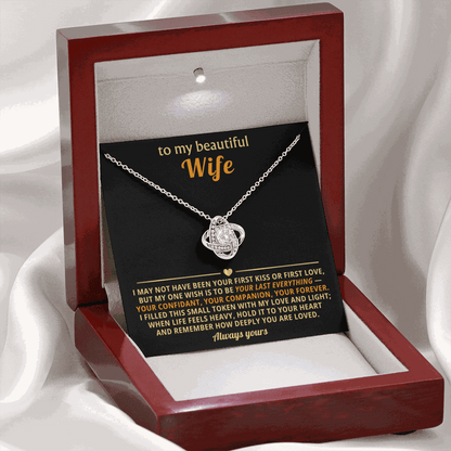 Love Knot Necklace for Wife - Cubic Zirconia Pendant Gift
