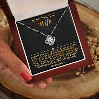 Love Knot Necklace for Wife - Cubic Zirconia Pendant Gift