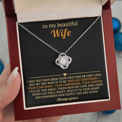 Love Knot Necklace for Wife - Cubic Zirconia Pendant Gift