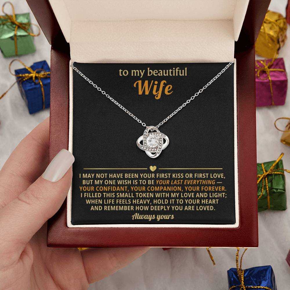 Love Knot Necklace for Wife - Cubic Zirconia Pendant Gift