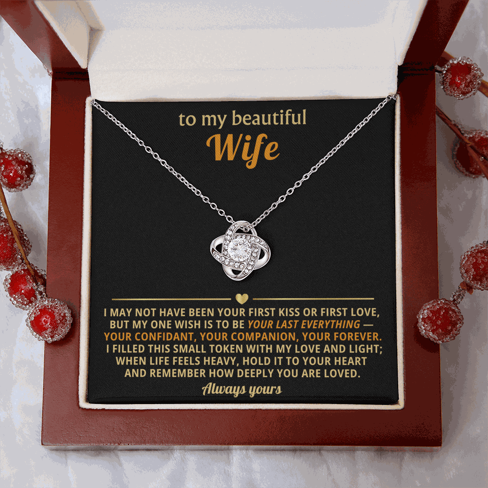 Love Knot Necklace for Wife - Cubic Zirconia Pendant Gift