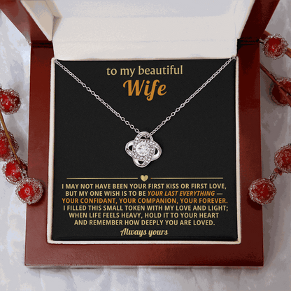 Love Knot Necklace for Wife - Cubic Zirconia Pendant Gift