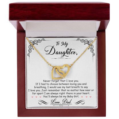 Interlocking Heart Necklace - Cubic Zirconia Stainless Steel