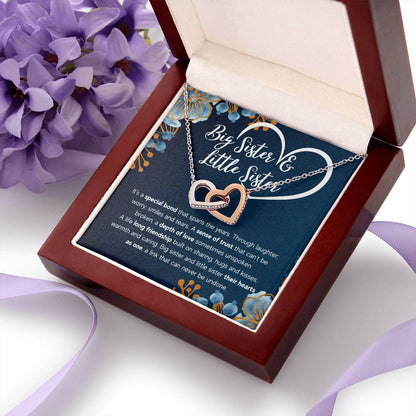 Interlocking Heart Necklace - Cubic Zirconia Surgical Steel 22"