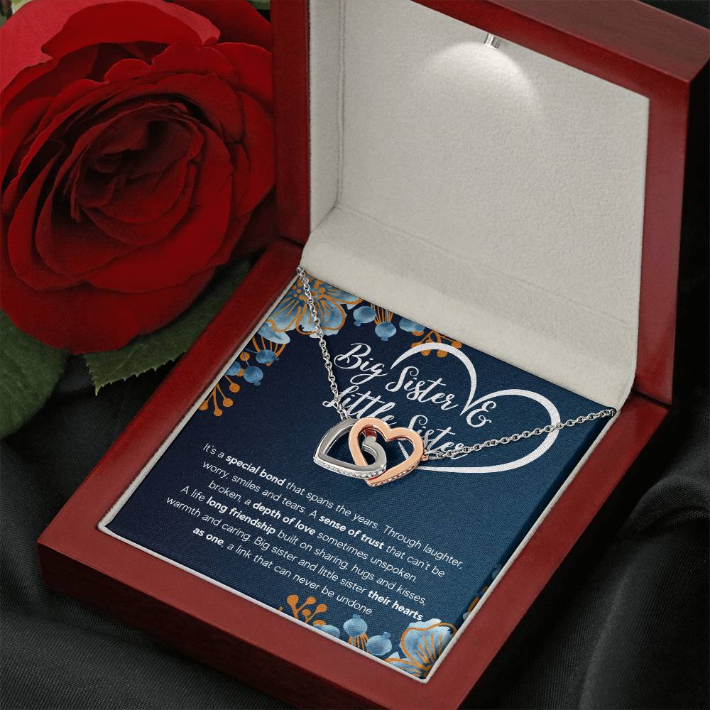 Interlocking Heart Necklace - Cubic Zirconia Surgical Steel 22"