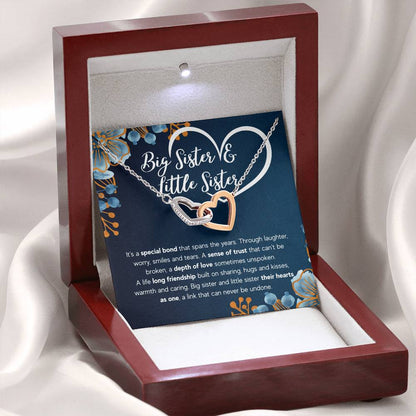 Interlocking Heart Necklace - Cubic Zirconia Surgical Steel 22"