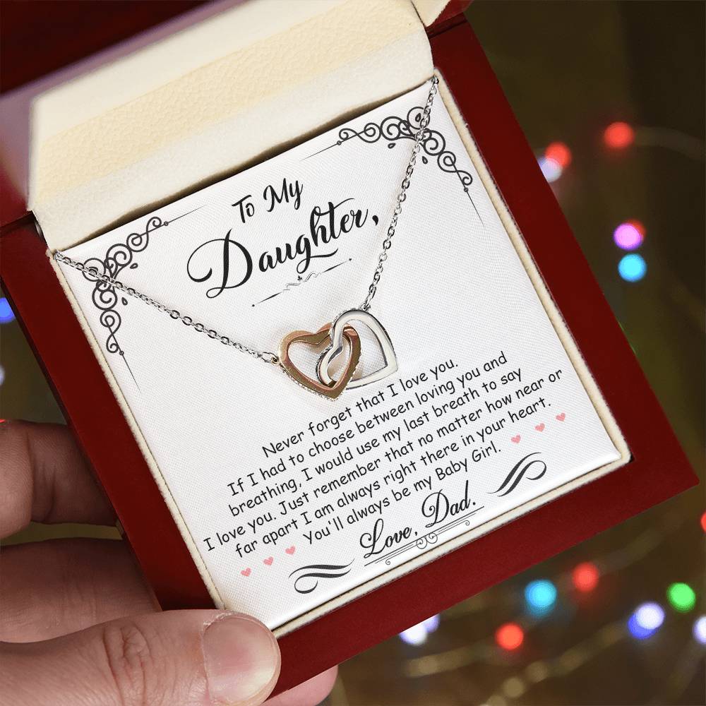 Interlocking Heart Necklace - Cubic Zirconia Stainless Steel