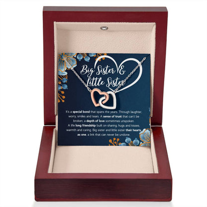 Interlocking Heart Necklace - Cubic Zirconia Surgical Steel 22"