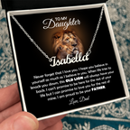 TO MY DAUGHTER OLD LION NAME NECKLACE GIFT SET