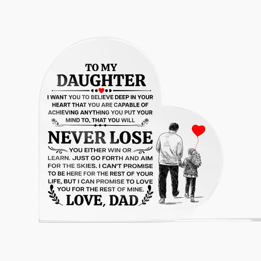 Heart Shaped Acrylic Plaque - 4.9" Printed Decorative Gift