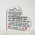 TO MY DAUGHTER IN LAW HONOR HEART ACRYLIC PLAQUE