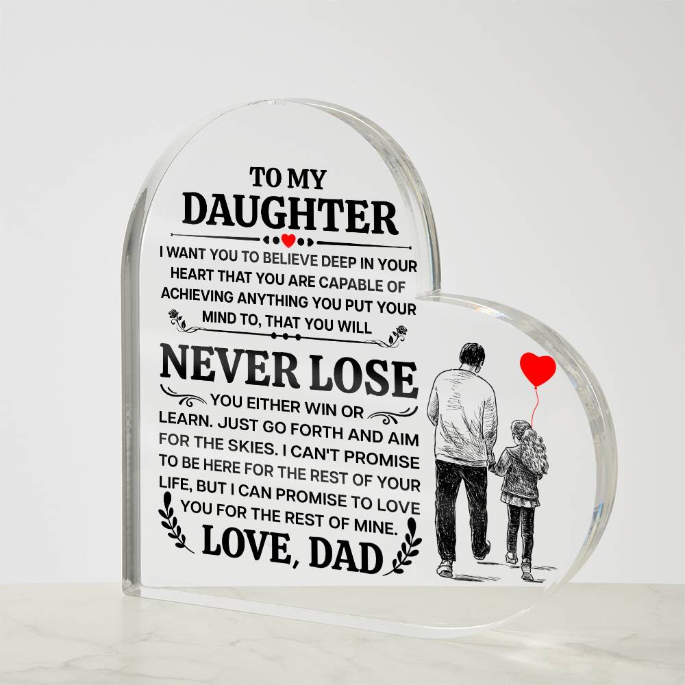 Heart Shaped Acrylic Plaque - 4.9" Printed Decorative Gift
