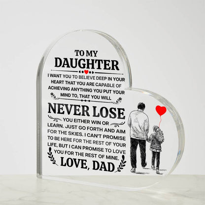 Heart Shaped Acrylic Plaque - 4.9" Printed Decorative Gift