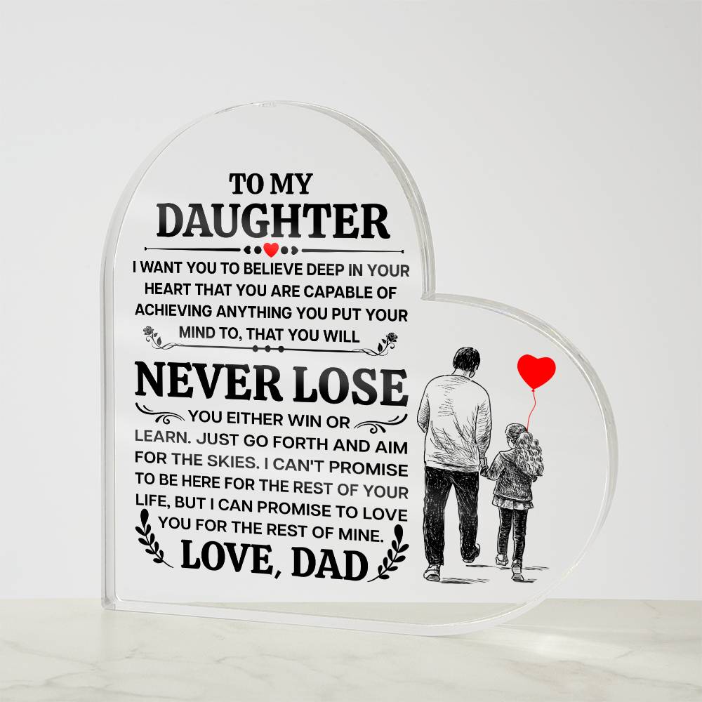 Heart Shaped Acrylic Plaque - 4.9" Printed Decorative Gift
