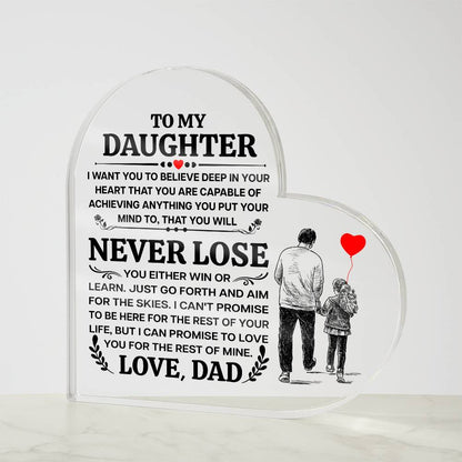 Heart Shaped Acrylic Plaque - 4.9" Printed Decorative Gift