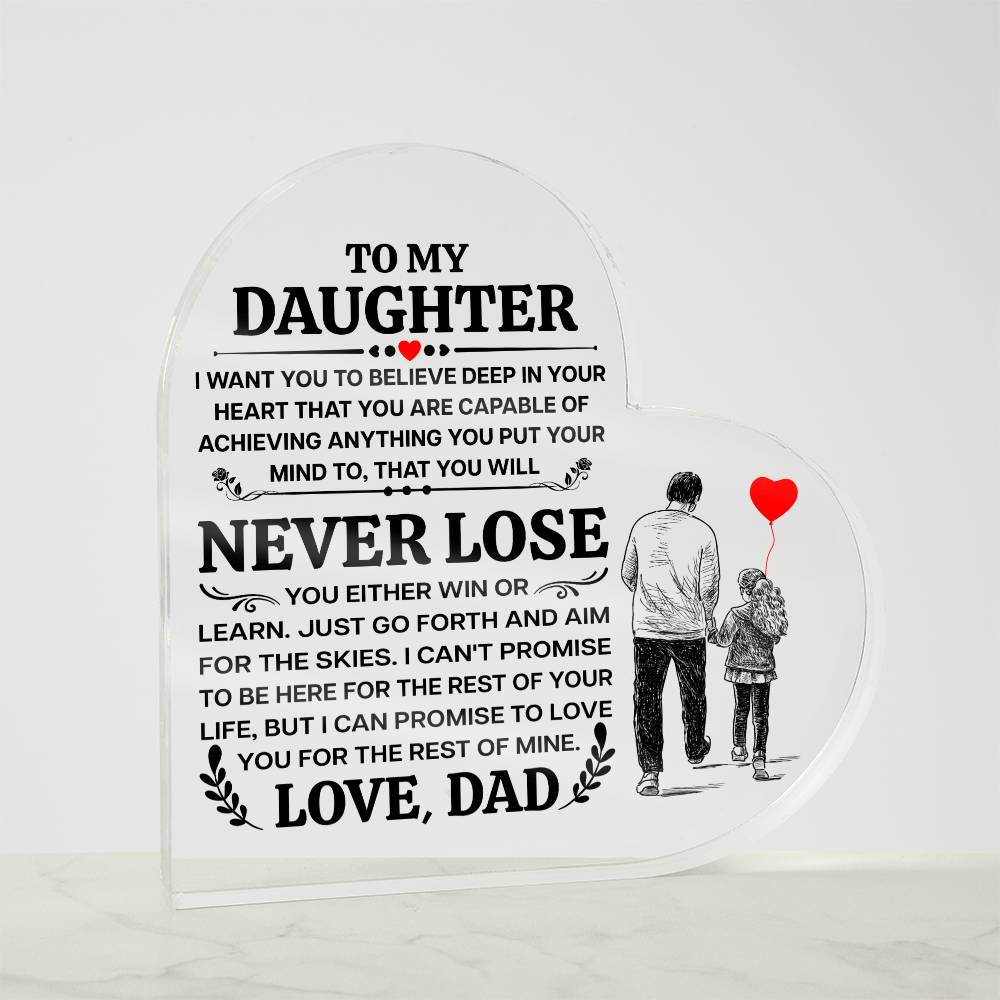 Heart Shaped Acrylic Plaque - 4.9" Printed Decorative Gift