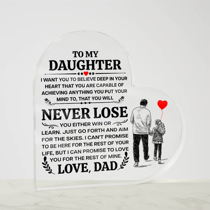 Heart Shaped Acrylic Plaque - 4.9" Printed Decorative Gift