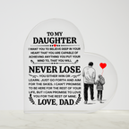 TO MY DAUGHTER PROMISE HEART ACRYLIC PLAQUE