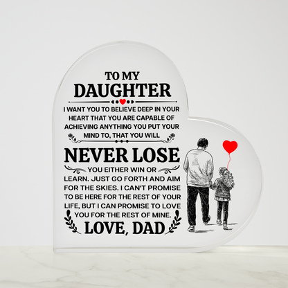 Heart Shaped Acrylic Plaque - 4.9" Printed Decorative Gift