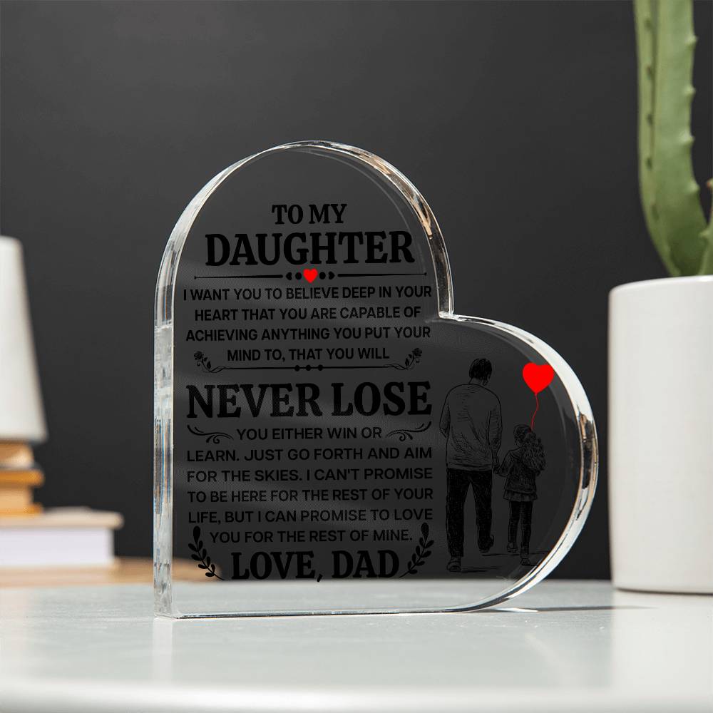 Heart Shaped Acrylic Plaque - 4.9" Printed Decorative Gift