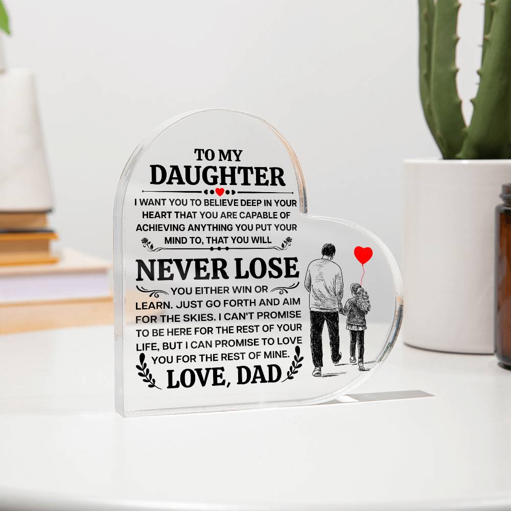 Heart Shaped Acrylic Plaque - 4.9" Printed Decorative Gift