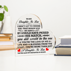 TO MY DAUGHTER IN LAW HONOR HEART ACRYLIC PLAQUE