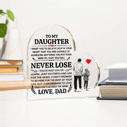 Heart Shaped Acrylic Plaque - 4.9" Printed Decorative Gift