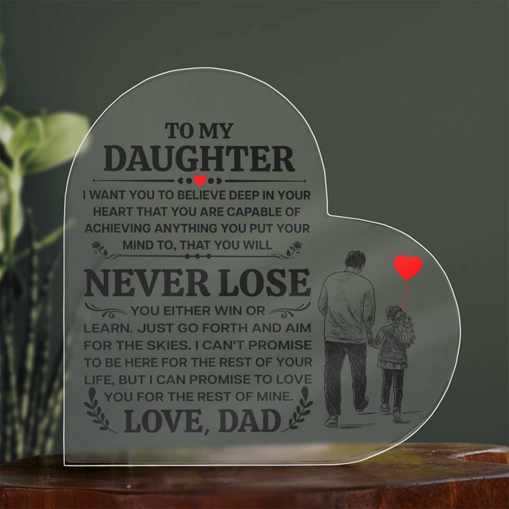 Heart Shaped Acrylic Plaque - 4.9" Printed Decorative Gift