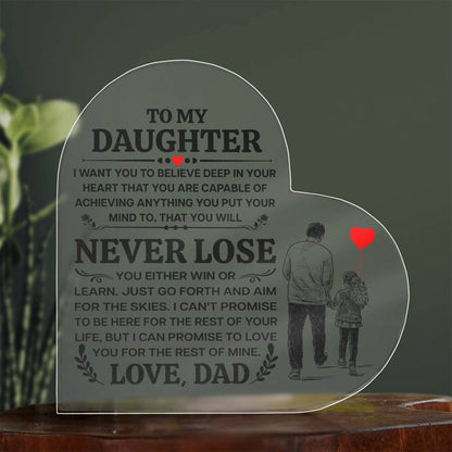 Heart Shaped Acrylic Plaque - 4.9" Printed Decorative Gift