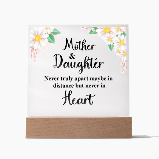 Square Acrylic Plaque - To My Daughter Gift with Wooden Base