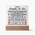TO MY DAUGHTER IN LAW HONOR SQUARE ACRYLIC