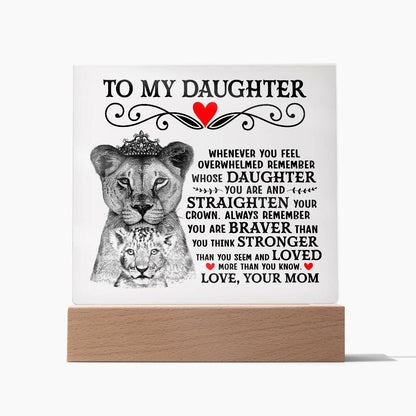 Lion Crown Acrylic Square Plaque - 6.5" Decorative Gift