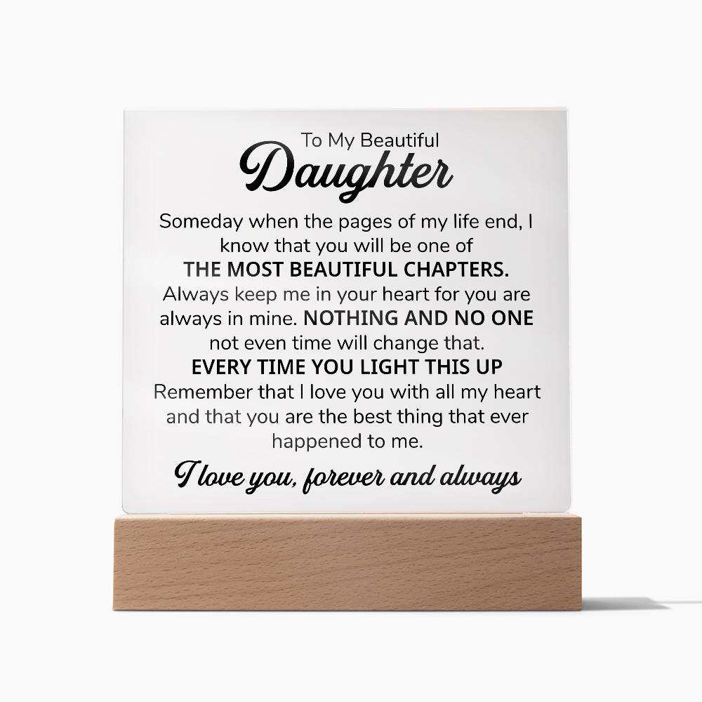 TO MY DAUGHTER CHAPTERS SQUARE PLAQUE