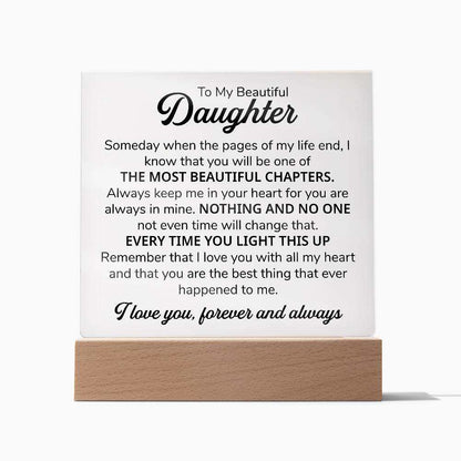 TO MY DAUGHTER CHAPTERS SQUARE PLAQUE