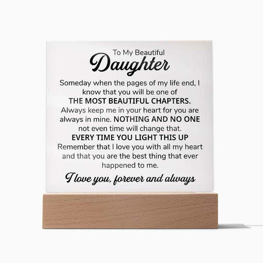 TO MY DAUGHTER CHAPTERS SQUARE PLAQUE
