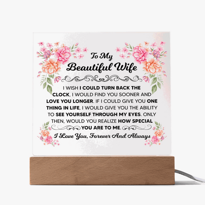 TO MY BEAUTIFUL WIFE SQUARE ACRYLIC PLAQUE