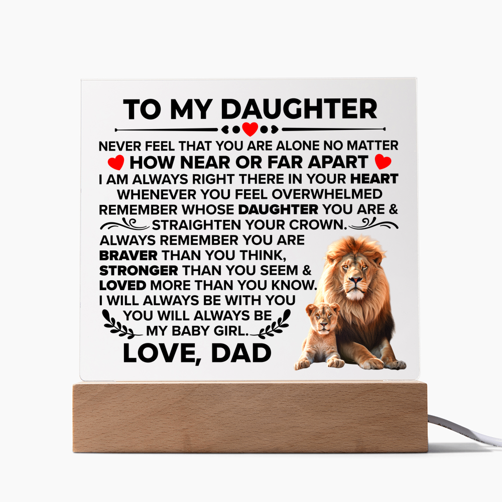 TO MY DAUGHTER BRAVER SQUARE ACRYLIC