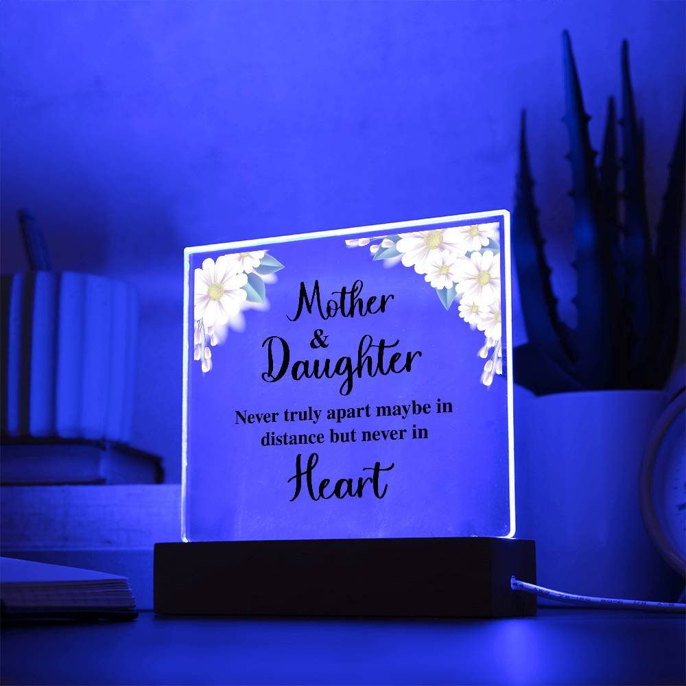 Square Acrylic Plaque - To My Daughter Gift with Wooden Base