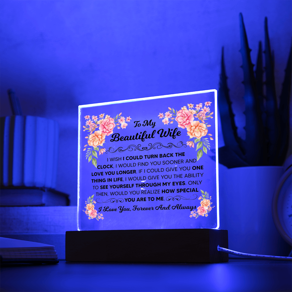TO MY BEAUTIFUL WIFE SQUARE ACRYLIC PLAQUE 1