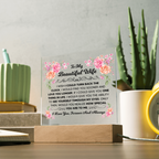 TO MY BEAUTIFUL WIFE SQUARE ACRYLIC PLAQUE