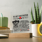 TO MY DAUGHTER LION CROWN ACRYLIC SQUARE PLAQUE