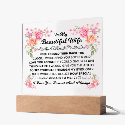 TO MY BEAUTIFUL WIFE SQUARE ACRYLIC PLAQUE