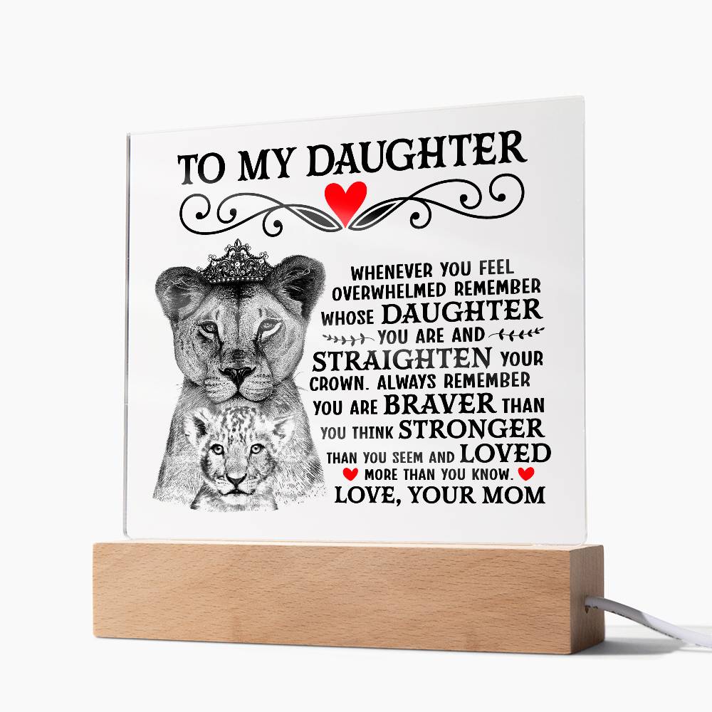 Lion Crown Acrylic Square Plaque - 6.5" Decorative Gift