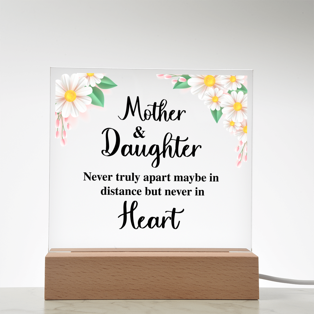 Square Acrylic Plaque - To My Daughter Gift with Wooden Base