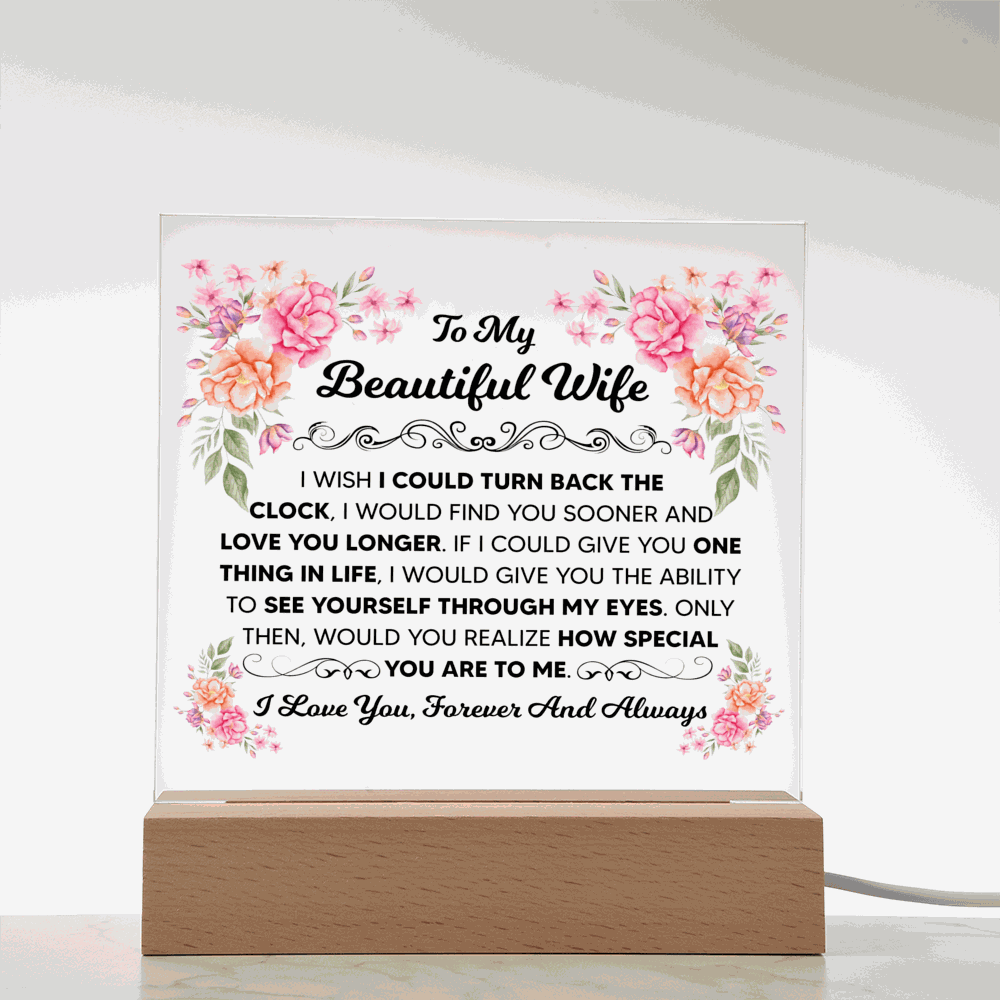 TO MY BEAUTIFUL WIFE SQUARE ACRYLIC PLAQUE