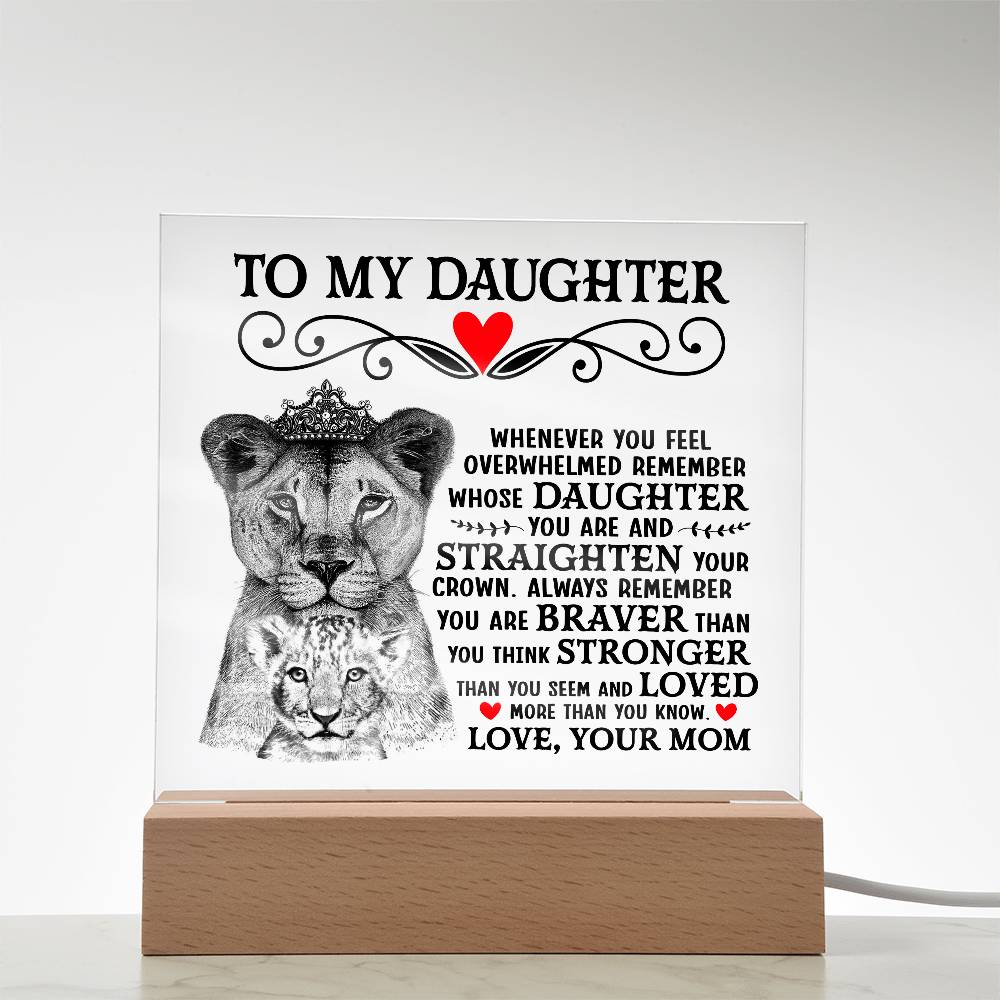 Lion Crown Acrylic Square Plaque - 6.5" Decorative Gift
