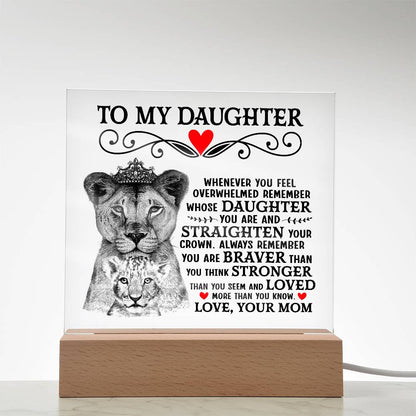 Lion Crown Acrylic Square Plaque - 6.5" Decorative Gift