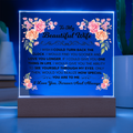 TO MY BEAUTIFUL WIFE SQUARE ACRYLIC PLAQUE