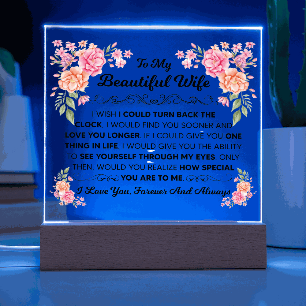 TO MY BEAUTIFUL WIFE SQUARE ACRYLIC PLAQUE