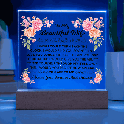 TO MY BEAUTIFUL WIFE SQUARE ACRYLIC PLAQUE
